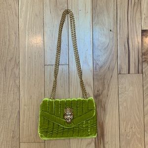 Green velvet shoulder bag
